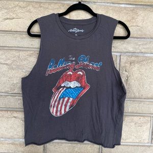 Vintage style,  dark gray, sleeveless Rolling Stones T-shirt, sz XL